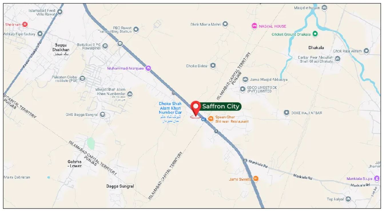 Location Map of Safron City